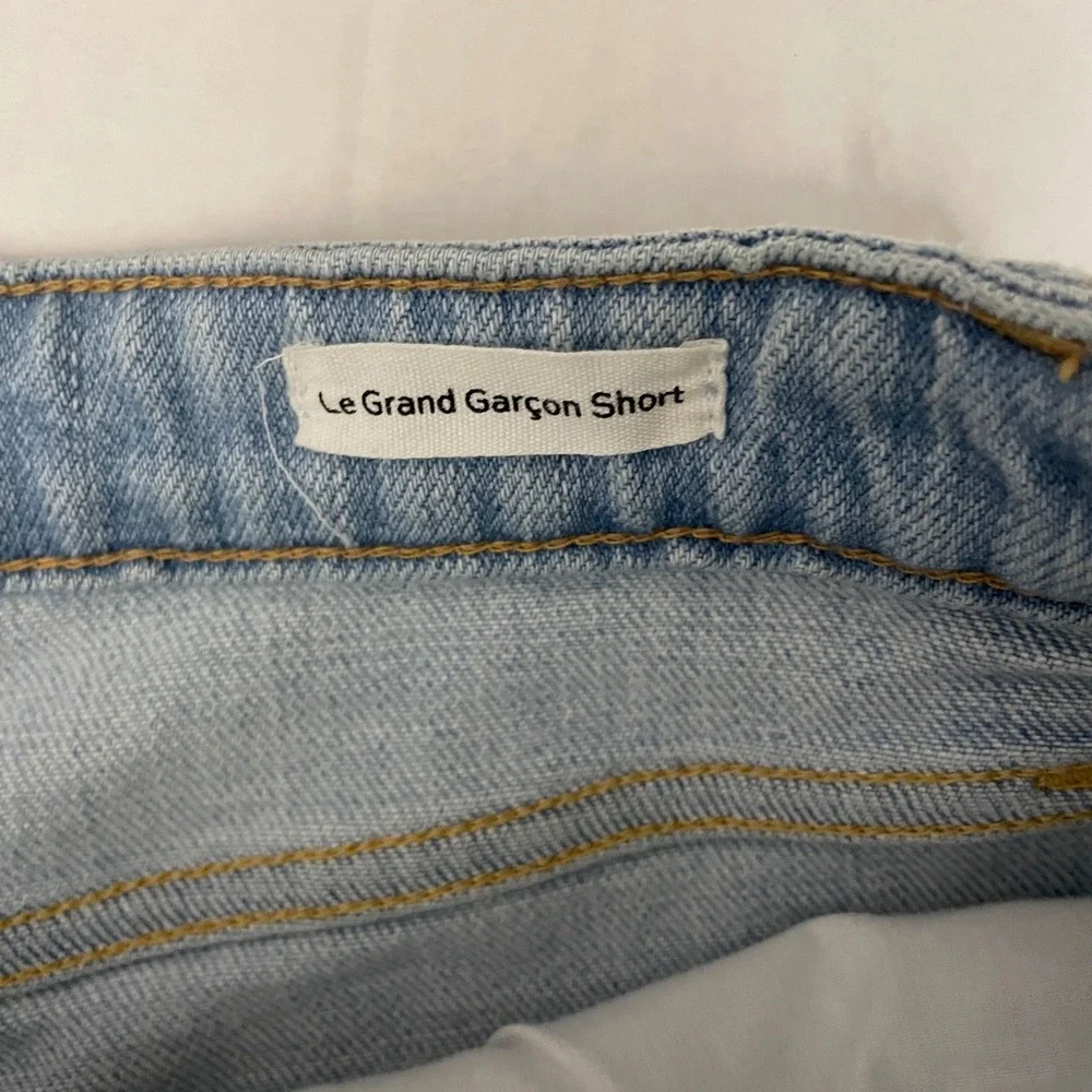 Frame Le Grand Garcon Shorts Womens 26 Distressed Denim Cutoff Raw Hem - Picture 4 of 8